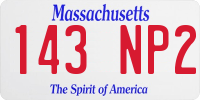 MA license plate 143NP2