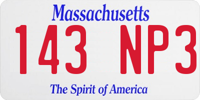 MA license plate 143NP3