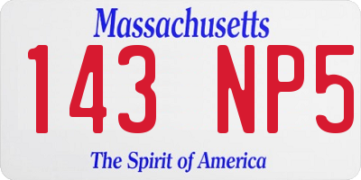 MA license plate 143NP5