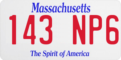 MA license plate 143NP6