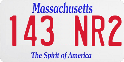 MA license plate 143NR2