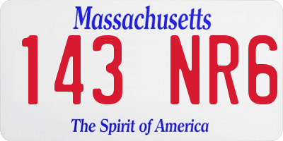 MA license plate 143NR6