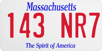 MA license plate 143NR7