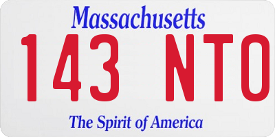 MA license plate 143NT0