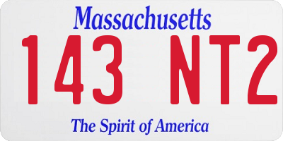 MA license plate 143NT2