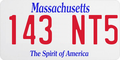 MA license plate 143NT5