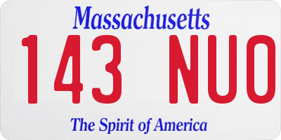 MA license plate 143NU0