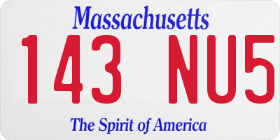 MA license plate 143NU5
