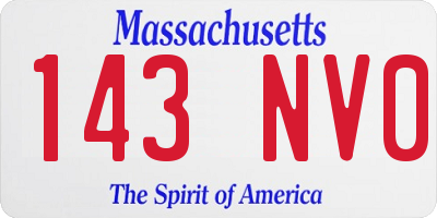 MA license plate 143NV0