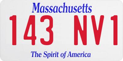 MA license plate 143NV1