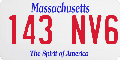 MA license plate 143NV6