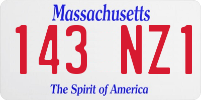 MA license plate 143NZ1