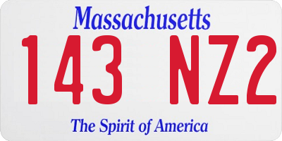 MA license plate 143NZ2