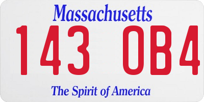 MA license plate 143OB4