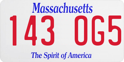 MA license plate 143OG5