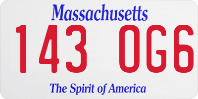 MA license plate 143OG6