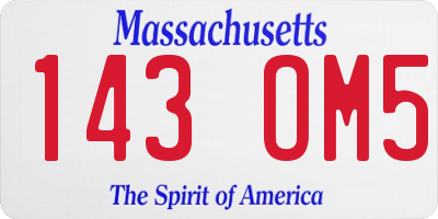 MA license plate 143OM5