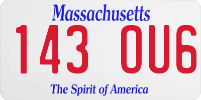 MA license plate 143OU6