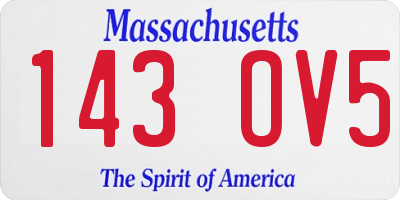 MA license plate 143OV5