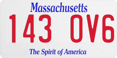 MA license plate 143OV6