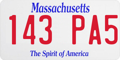 MA license plate 143PA5