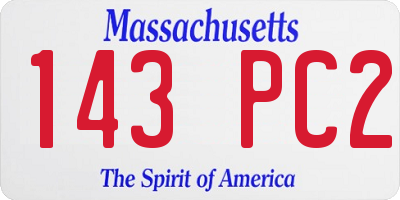 MA license plate 143PC2