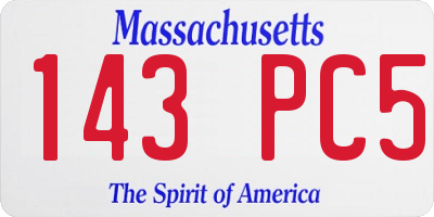 MA license plate 143PC5