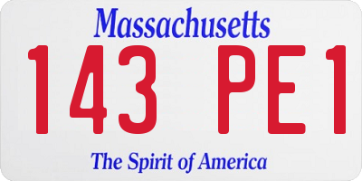 MA license plate 143PE1