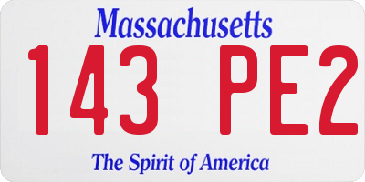MA license plate 143PE2