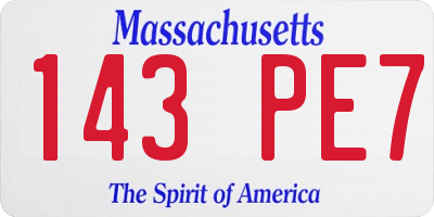 MA license plate 143PE7