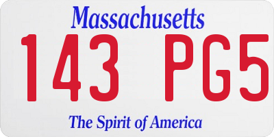 MA license plate 143PG5