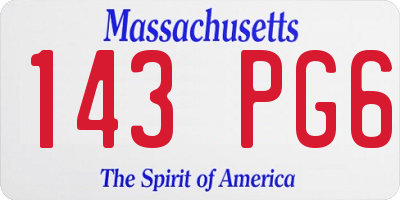 MA license plate 143PG6