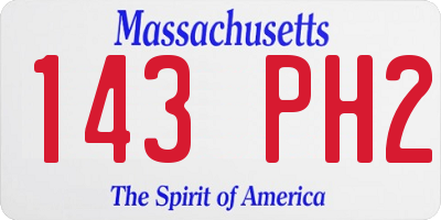 MA license plate 143PH2