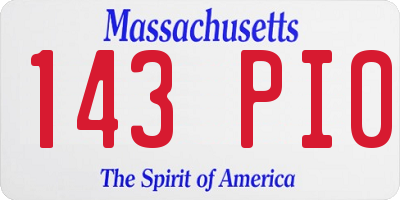 MA license plate 143PI0