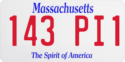 MA license plate 143PI1