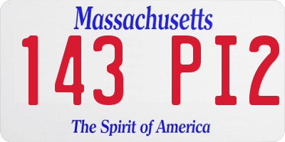 MA license plate 143PI2
