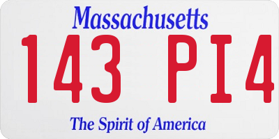 MA license plate 143PI4