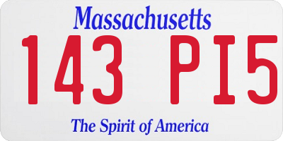 MA license plate 143PI5