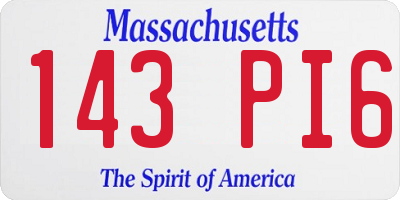 MA license plate 143PI6