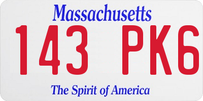 MA license plate 143PK6
