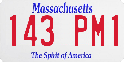 MA license plate 143PM1