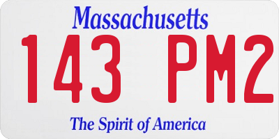 MA license plate 143PM2