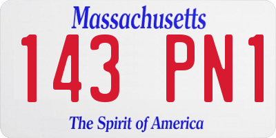 MA license plate 143PN1