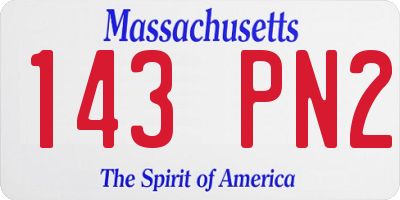 MA license plate 143PN2