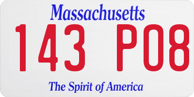 MA license plate 143PO8