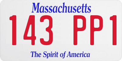 MA license plate 143PP1