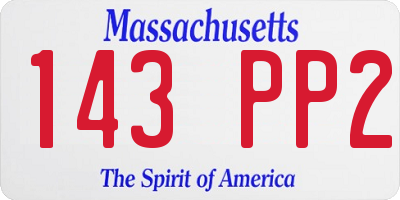 MA license plate 143PP2