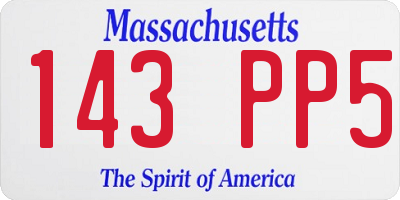 MA license plate 143PP5