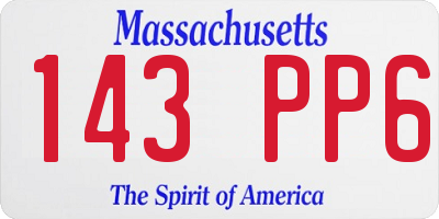 MA license plate 143PP6