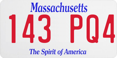 MA license plate 143PQ4